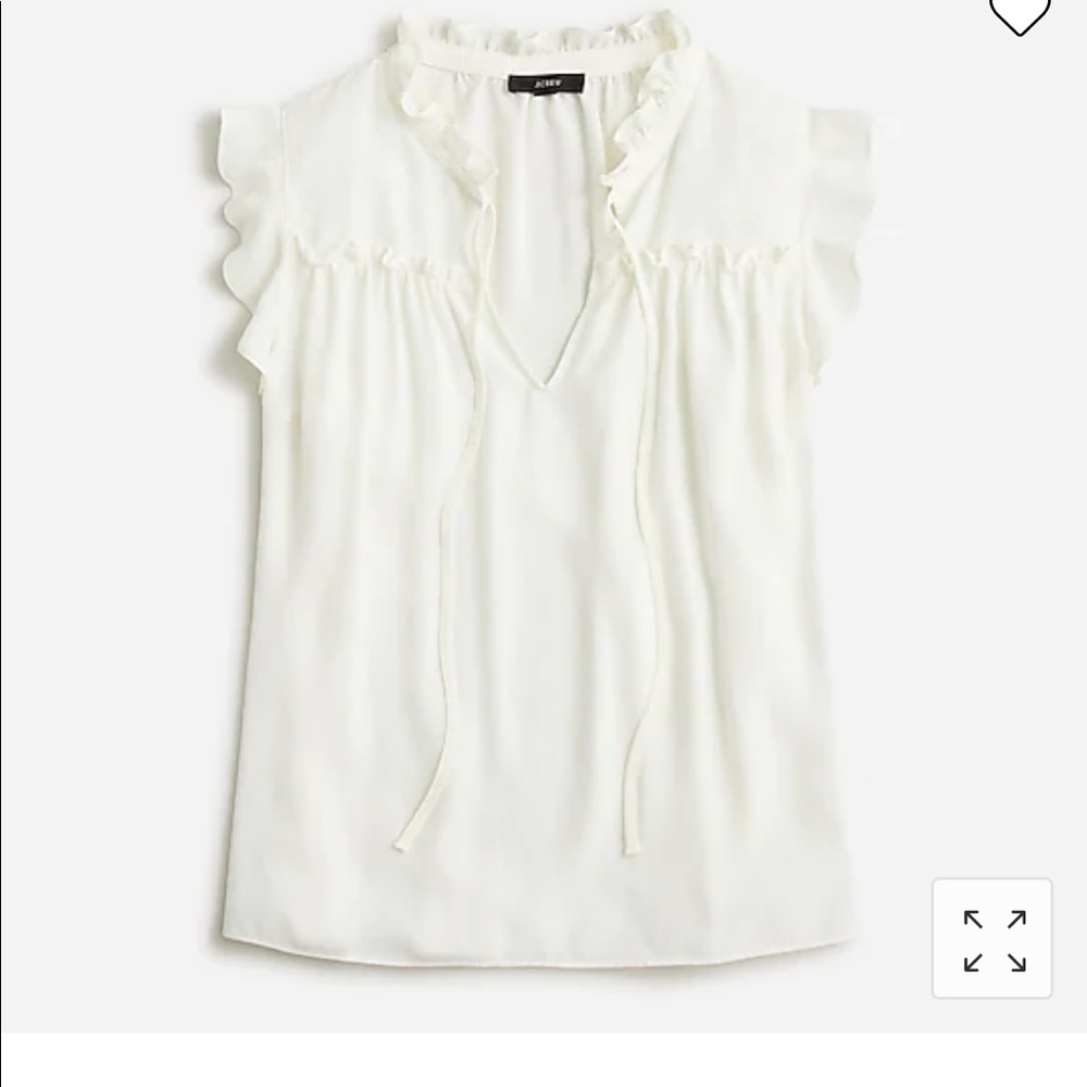 J. Crew ruffle tie neck top size small
